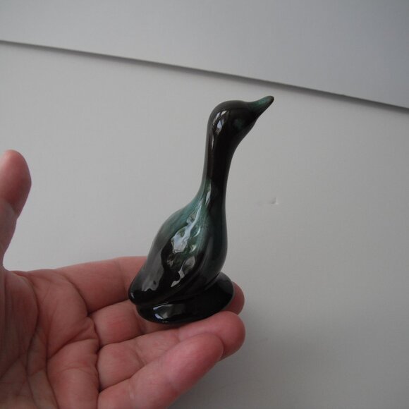 Lot of 2 Vintage Blue Mountain Pottery Bird  Green/Black Drip Glaze Canada - Picture 8 of 8